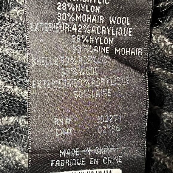 Rogue 13933 Mens Grey Front Zip Mohair Blend Raw Hem Cardigan Sz M - Picture 9 of 10